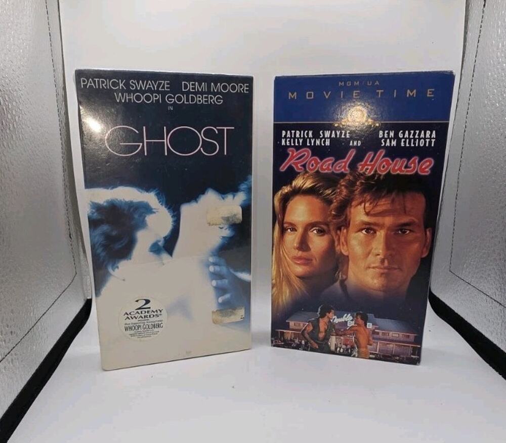 Ghost Sealed + Road House VHS Patrick Swayze Movie Lot 1990s Vintage